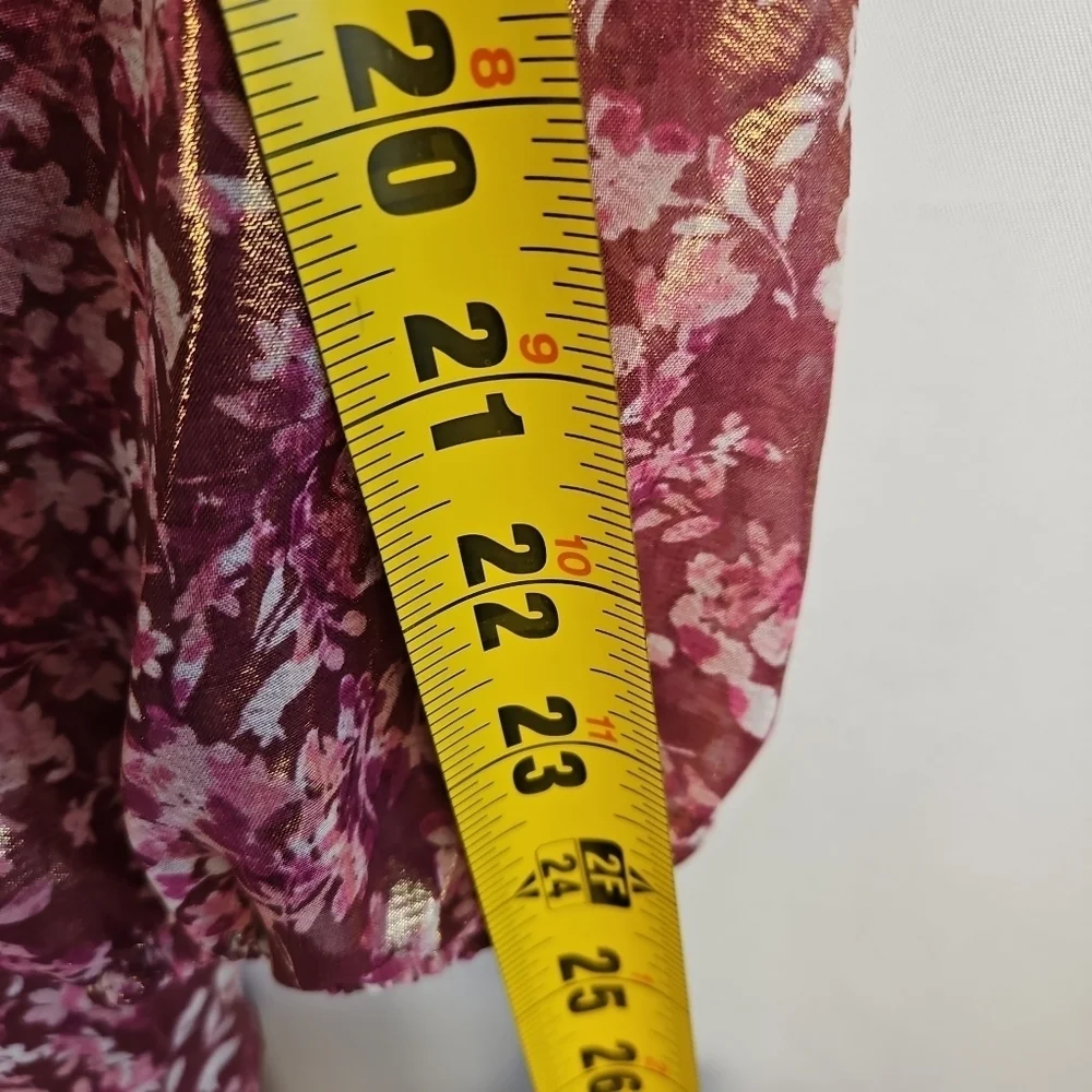 Crystal Doll - Floral Dress, Long Sleeves, Tiered Skirt  Size XL color Wine - Picture 11 of 11